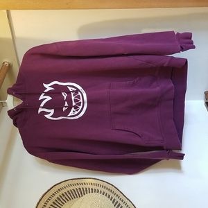 Vintage Maroon Spitfire Bigface Distressed Hoodie Large